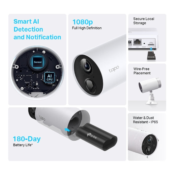 TP-Link Tapo C420S2 Smart Wire-Free Security Camera System 2-pack