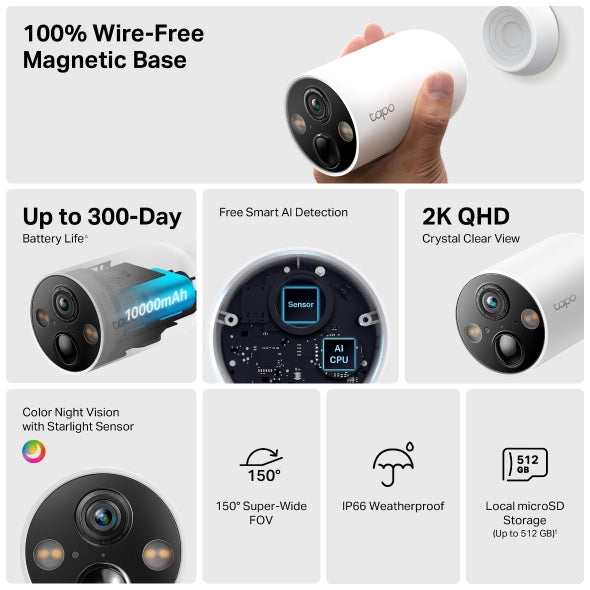 TP-Link Tapo C425 2K QHD Smart Wire-Free Security Camera