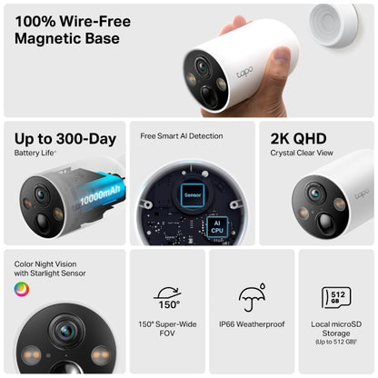 TP-Link Tapo C425 2K QHD Smart Wire-Free Security Camera